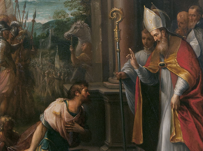 L incontro di papa Leone Magno e Attila di Francesco Allegrini – Longari arte Milano